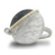 Anillo de plata, oro y brillante lab