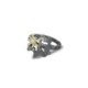 Anillo de plata, oro y brillante lab