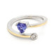 Anillo de plata, oro, tanzanita y brillante lab