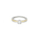 Anillo de plata, oro y brillante lab
