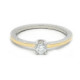 Anillo de plata, oro y brillante lab