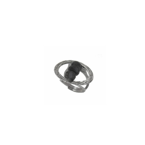 Silver ring and labradorite