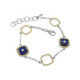 Pulsera de plata, oro, lapislázuli y brillante