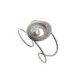 Silver, gold and cultured pearl bangle