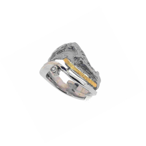 ANELL PLATA RO, OR I BRILL. 0.035 CT
