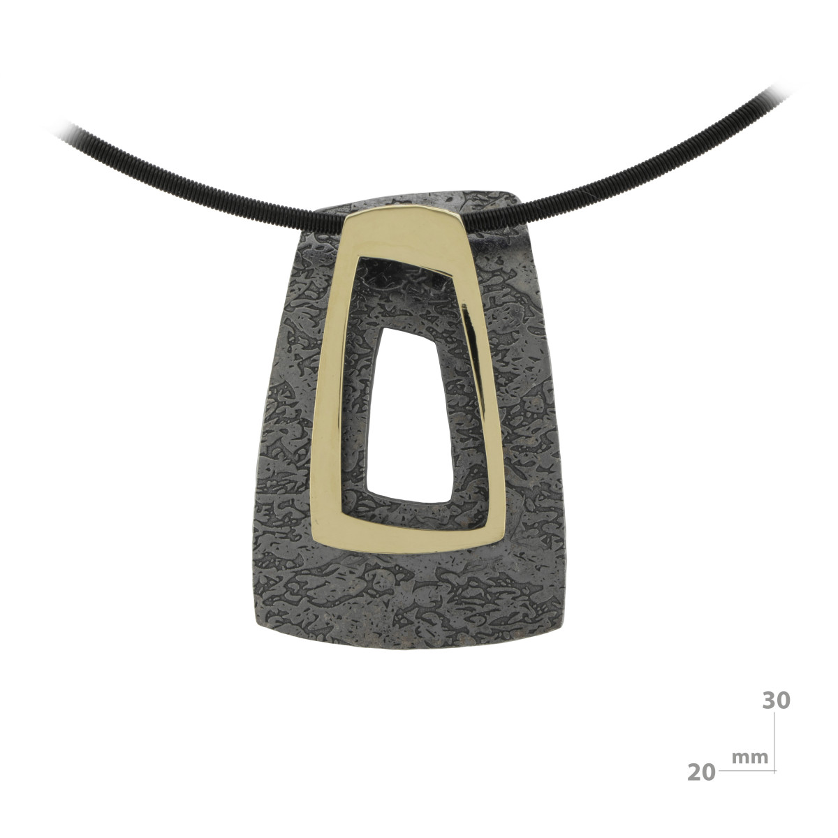 Silver and 18k gold pendant