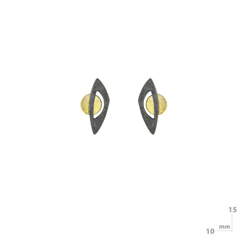 Silver and gold earrings