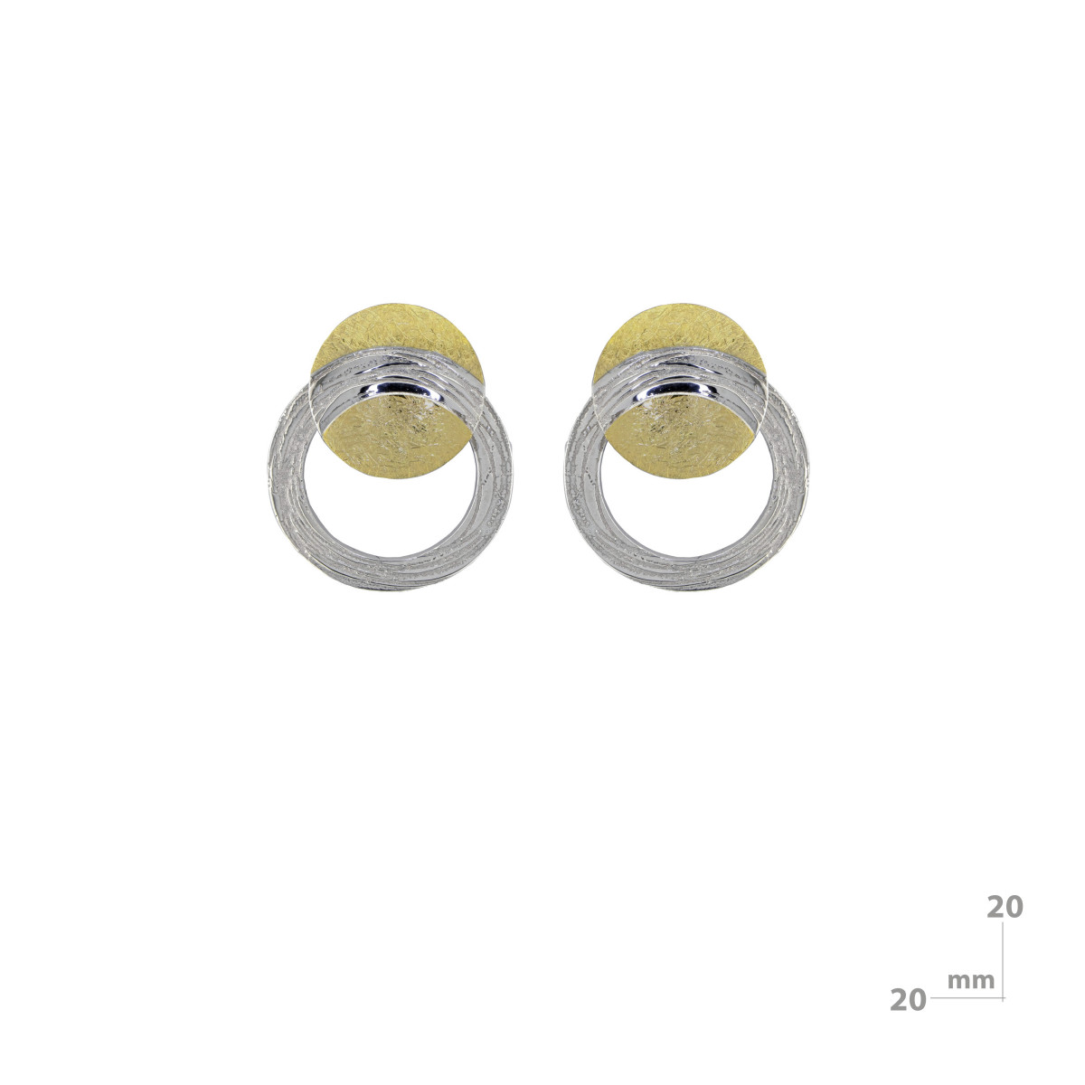 Earrings made of silver and 18k gold