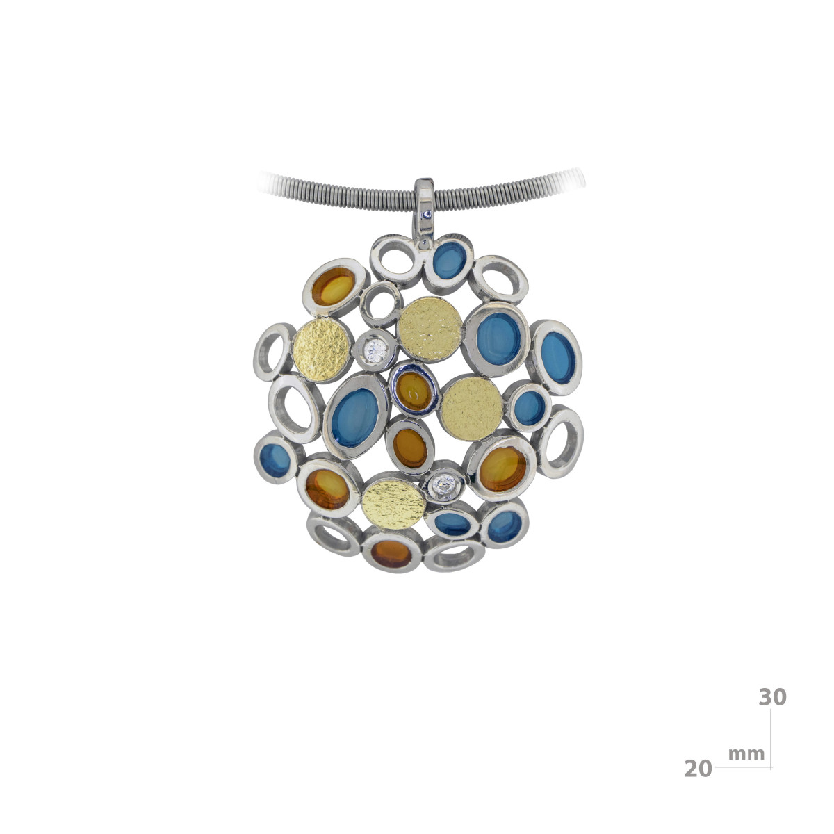 Pendant made of silver, gold enamel and brilliant