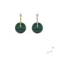 Silver, gold, brilliant and malachite earrings