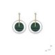 Earrings made of silver, gold, brilliant and malachite