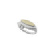 Rhodium-plated silver, gold and brilliant ring