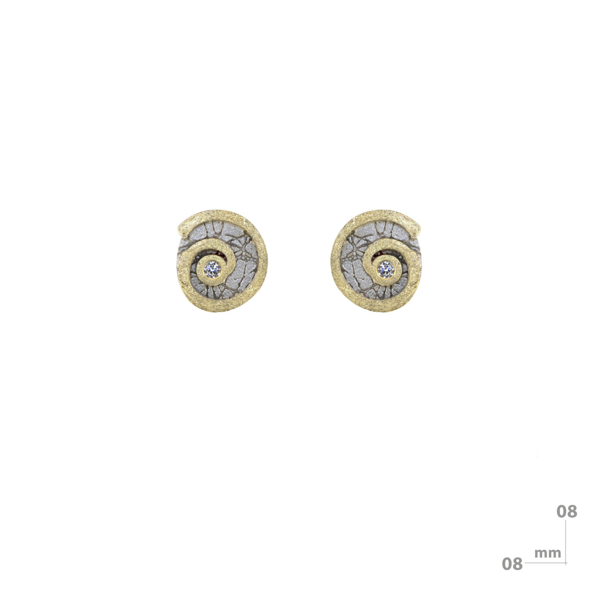Silver, gold and diamond earrings