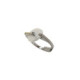 Silver, gold, pearl and brilliant ring