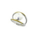 Silver, gold and keshmi pearl ring