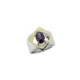 Silver, gold, rhodolite and 0.015 ct brilliant ring
