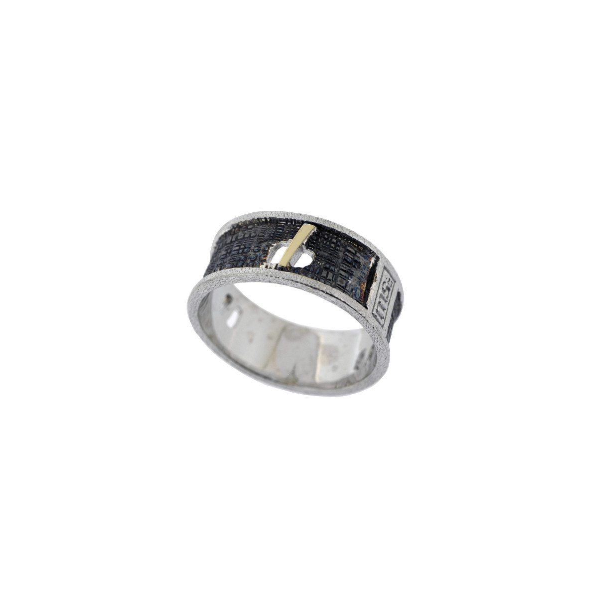 Silver and gold ring