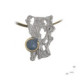 Silver, gold and aquamarine pendant