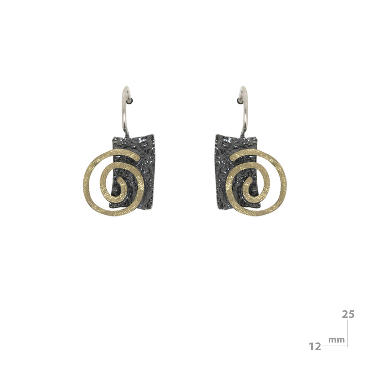 Earrings made of silver and 18k gold