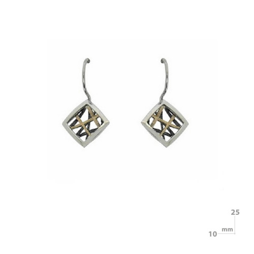 Silver and gold earrings