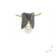 Silver, gold and cultured pearl pendant