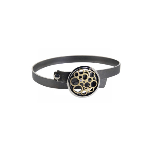 Pulsera de plata, oro y brillante