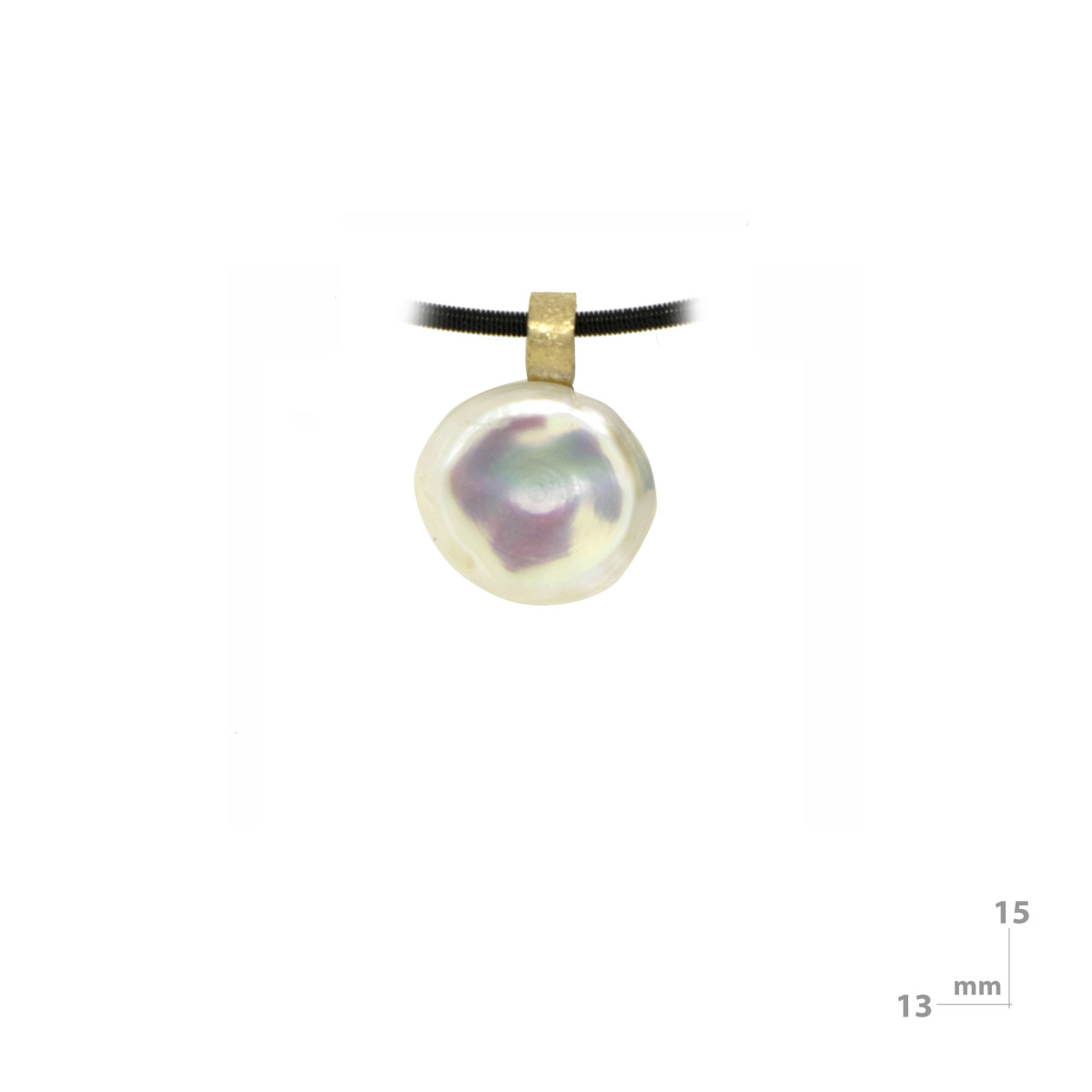 Silver, gold and baroque pearl pendant
