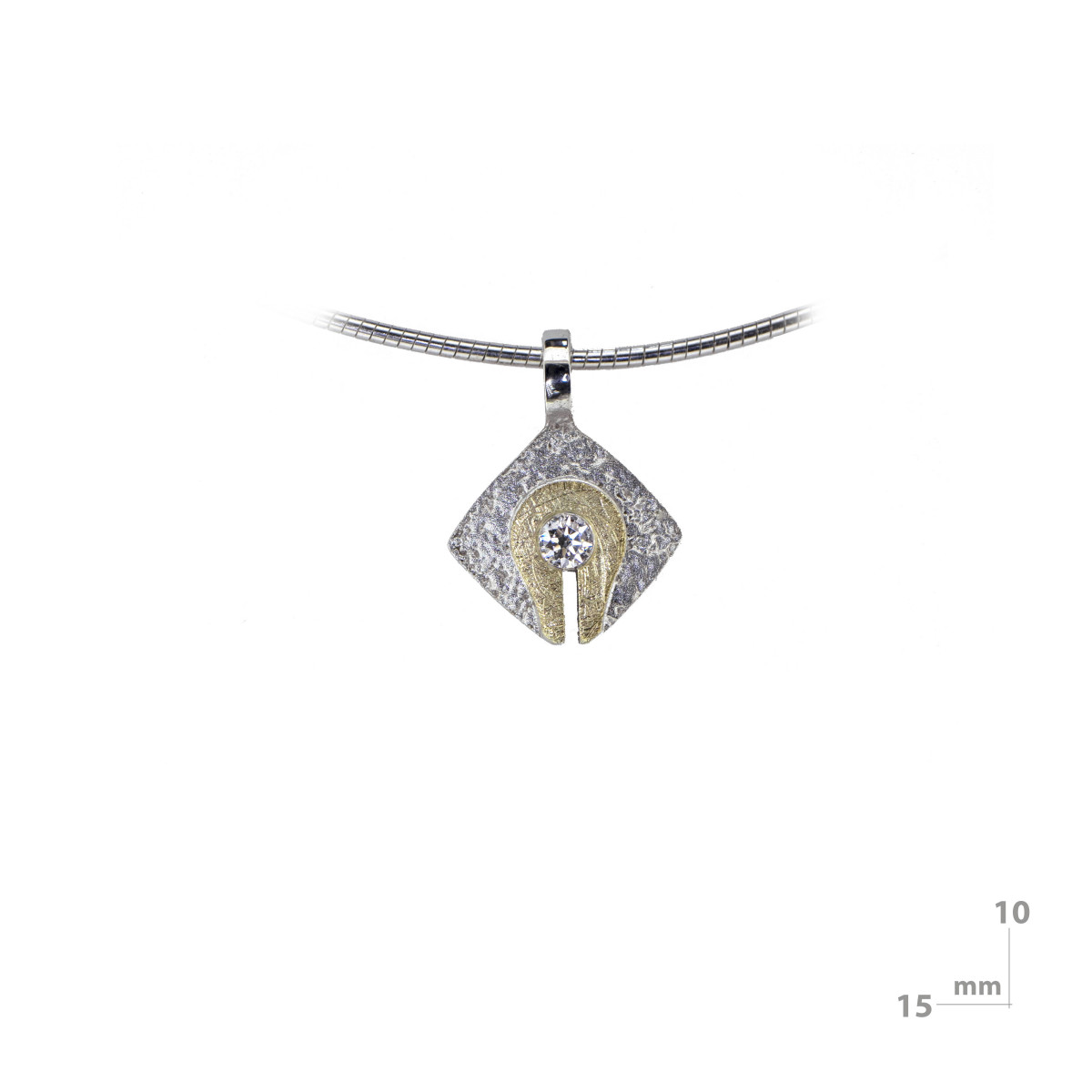 Silver, gold and brilliant pendant