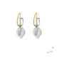 Silver, gold and Keshi pearl earrings