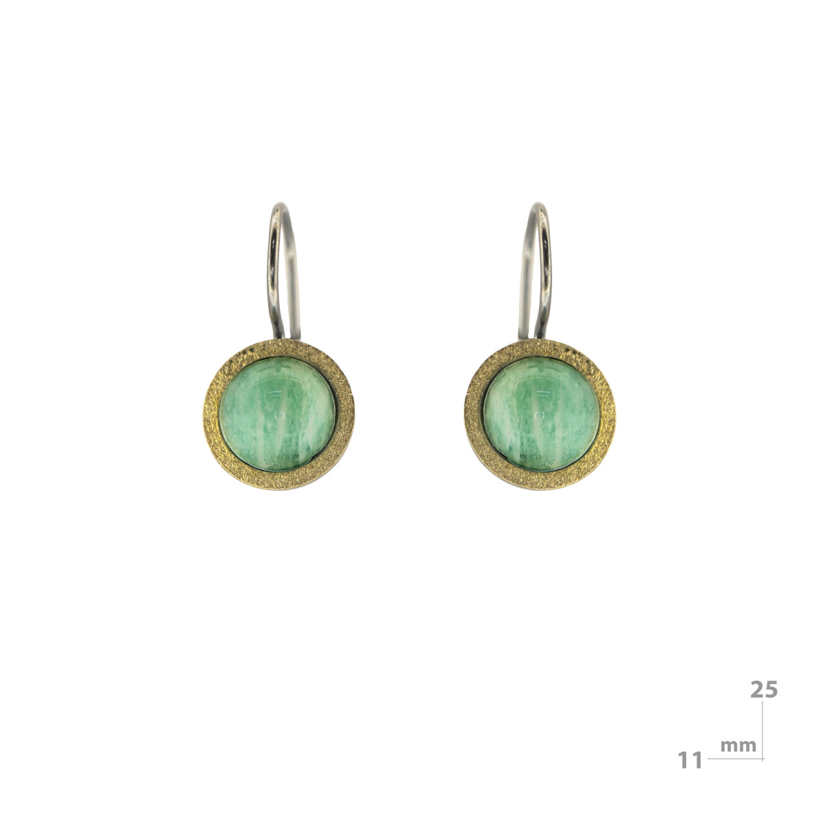 Silver, gold and amazonite earrings