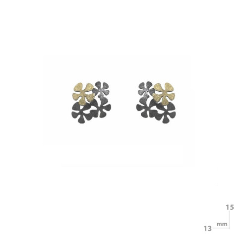 Silver and gold earrings