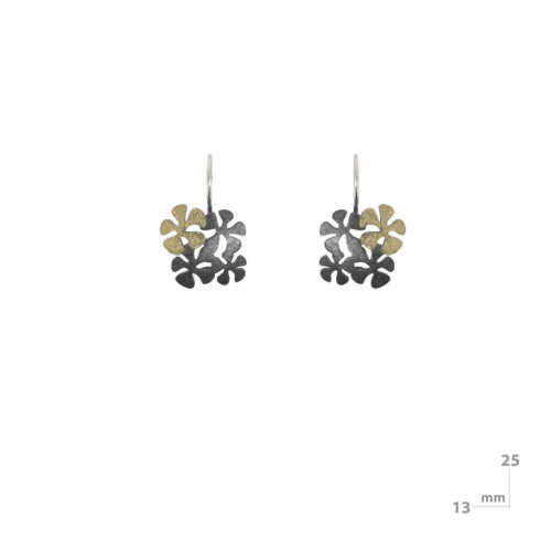 Silver and gold earrings