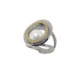 Silver, gold and cultured pearl ring