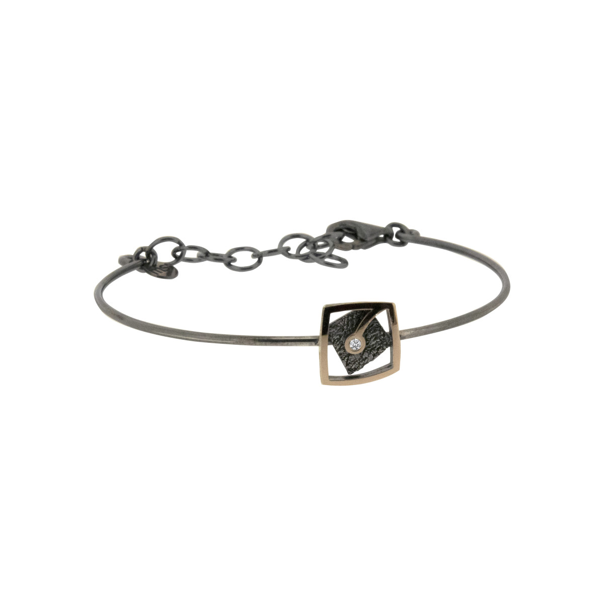 Silver, gold and brilliant bracelet