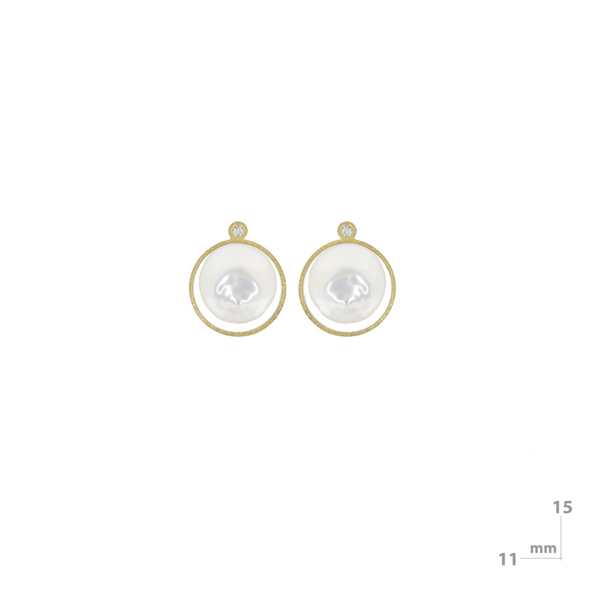 Silver, gold, cultured pearl and brilliant earrings