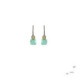 Earrings made of rhodium-plated silver, gold, brilliant and amazonite