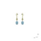 Earrings made of rhodium-plated silver, gold, brilliant and aquamarine