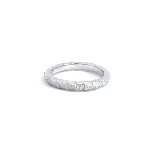 Silver and diamond ring