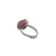 Silver, gold and rhodochrosite ring