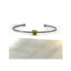 Silver, gold and peridot bracelet