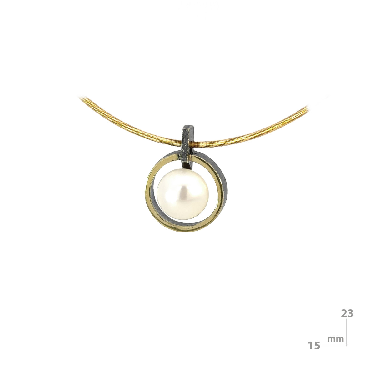 Pendant made of silver, pearl and 18k gold