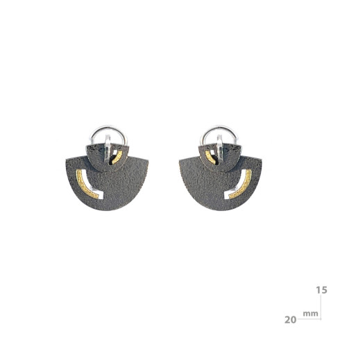 Silver and gold earrings