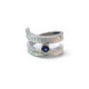Silver, gold and sapphire ring