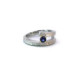 Silver gold and sapphire ring