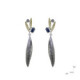 Silver, gold, sapphire and diamond earrings