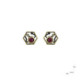 Silver, gold, ruby ​​and brilliant earrings