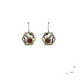Silver, gold, ruby ​​and brilliant earrings