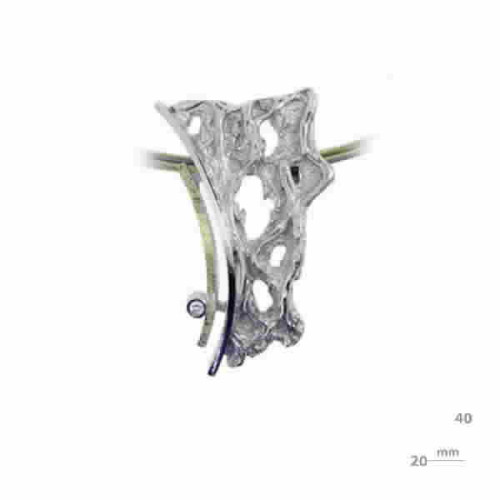 Colgante de plata, oro y DIAMANT  LAB