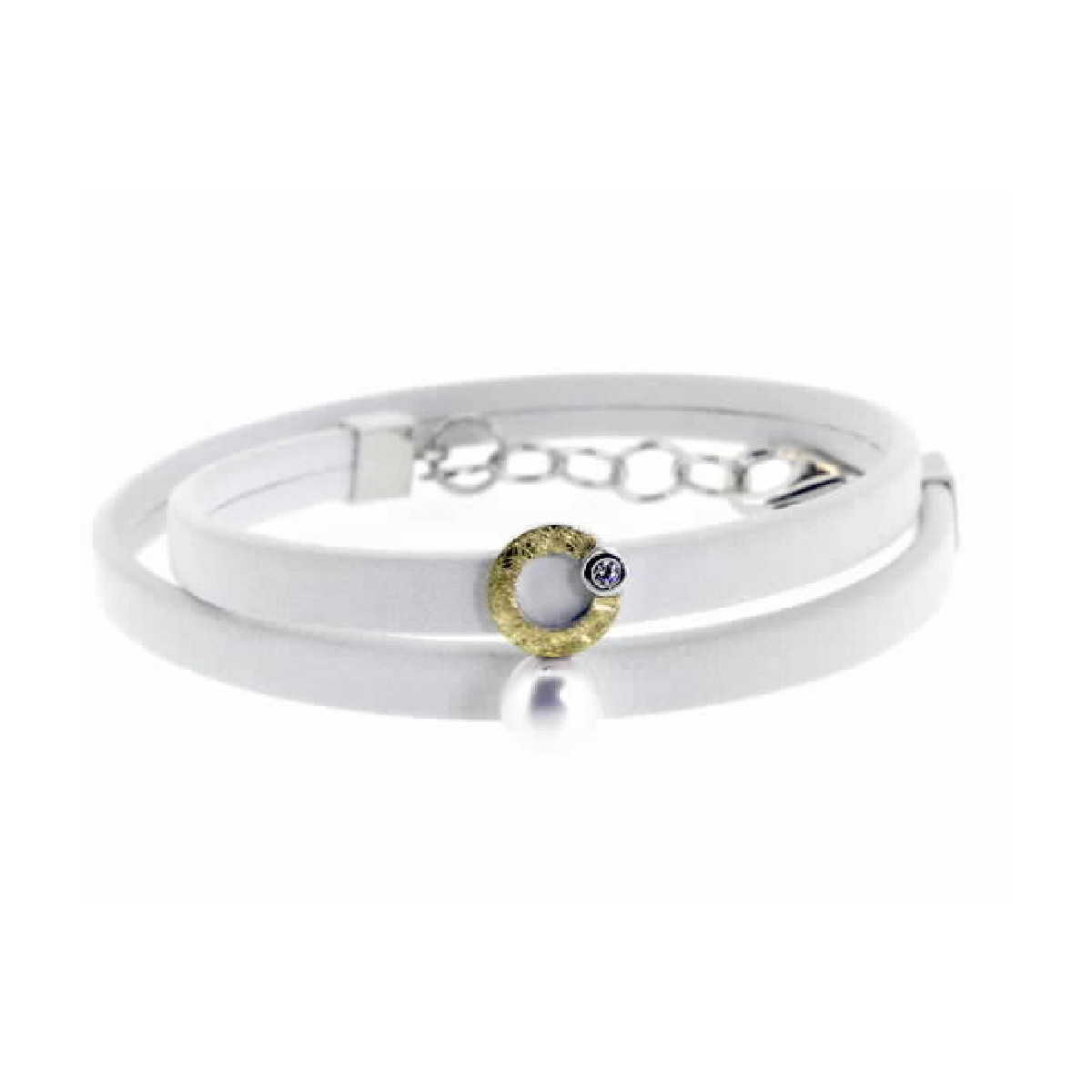 Pulsera de plata, oro, perla cultivada y brillante