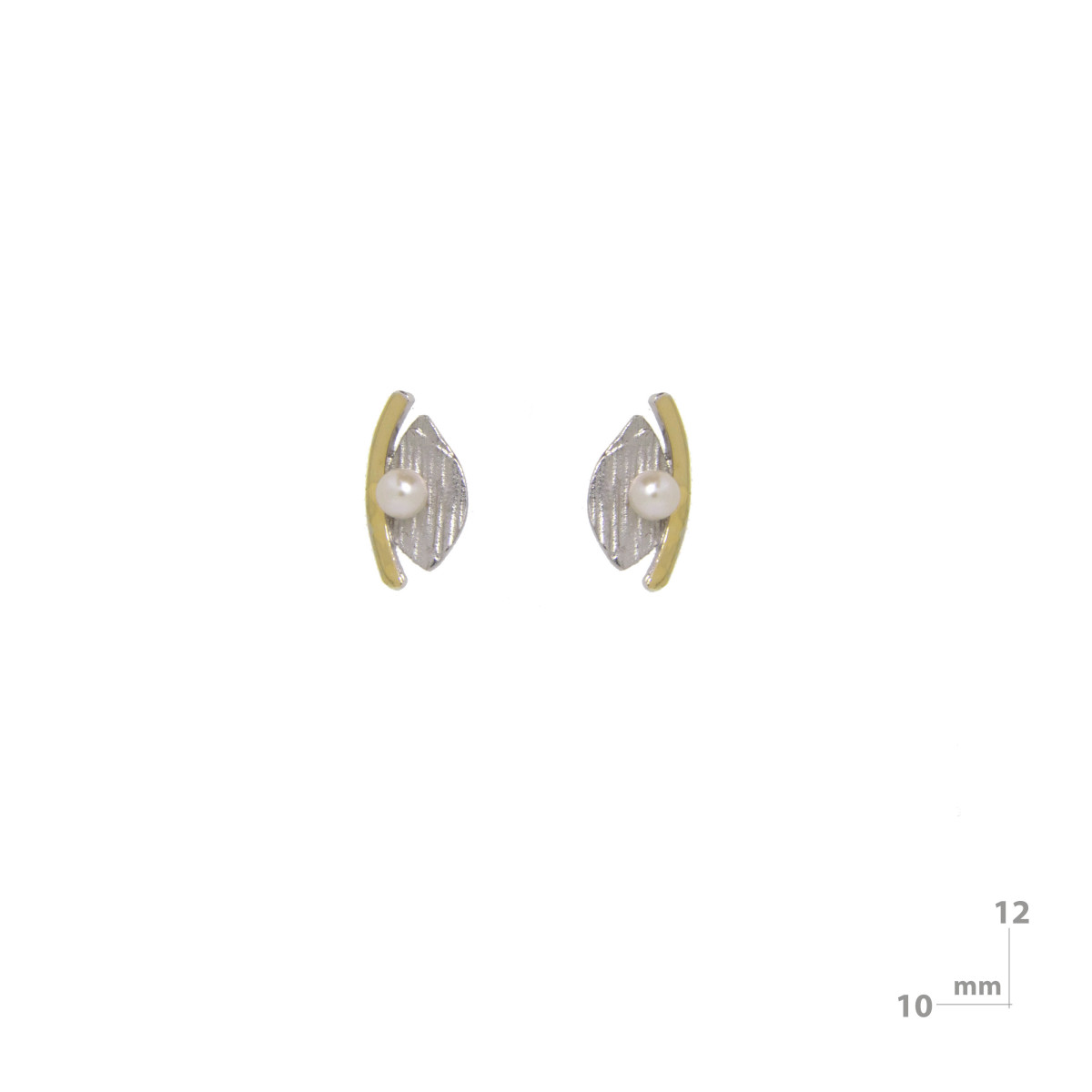 Pendientes de plata, oro y perla cultivada